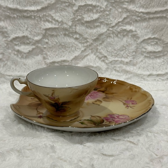 Antique Kalk Germany Porcelain Tea Cups And Saucers Set Of 2 - Picture 3 of 10